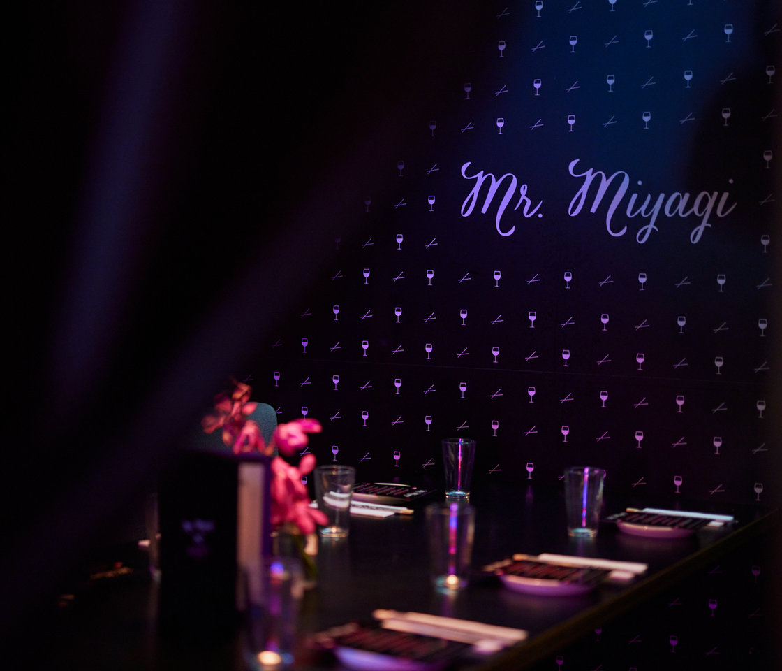A table set for dinner at Mr. Miyagi